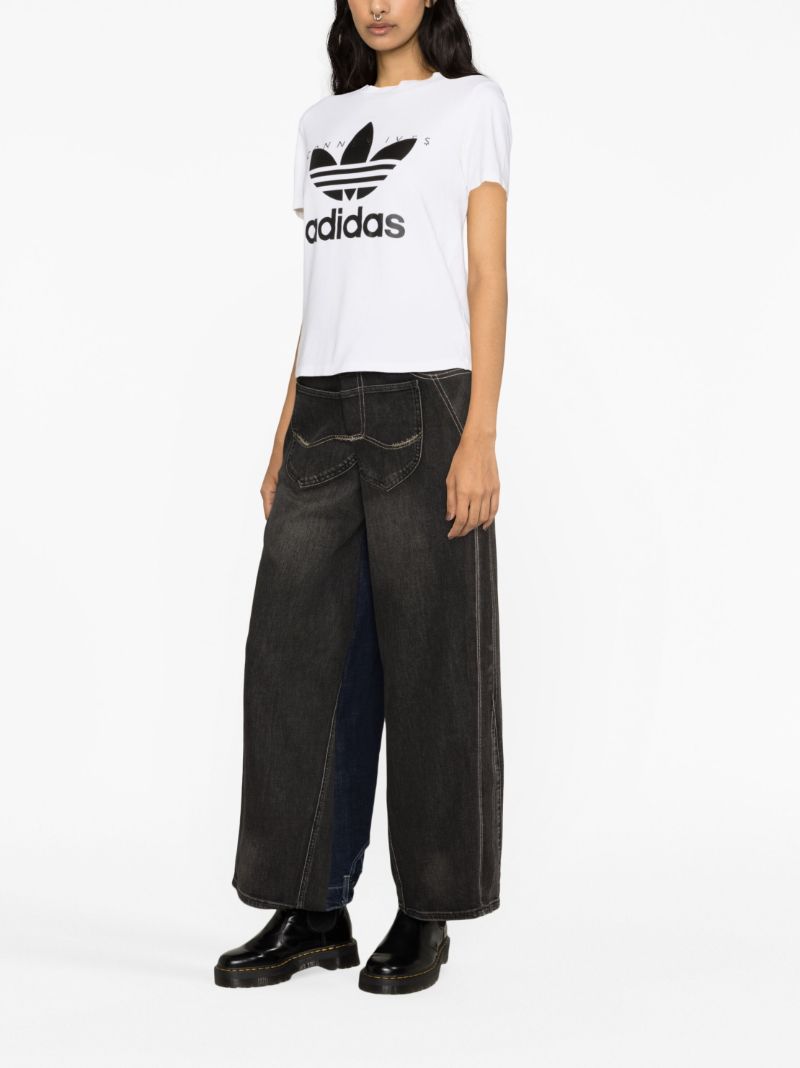 X Adidas White Crystal Logo Print T-shirt