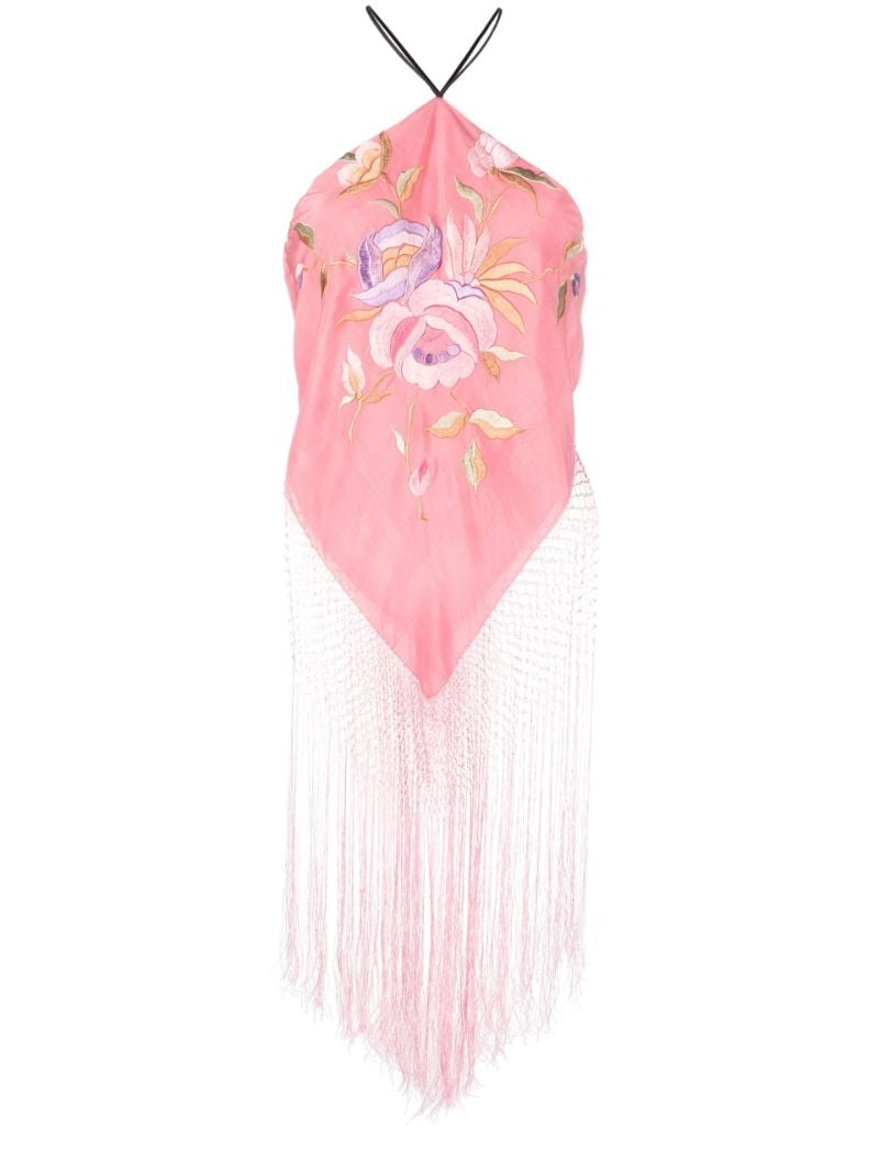 Pink Piano Fringed Halterneck Top