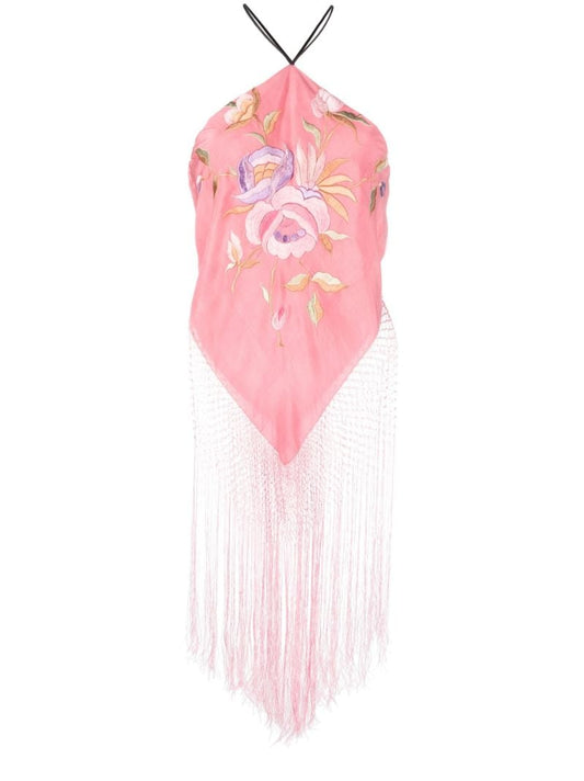 Pink Piano Fringed Halterneck Top