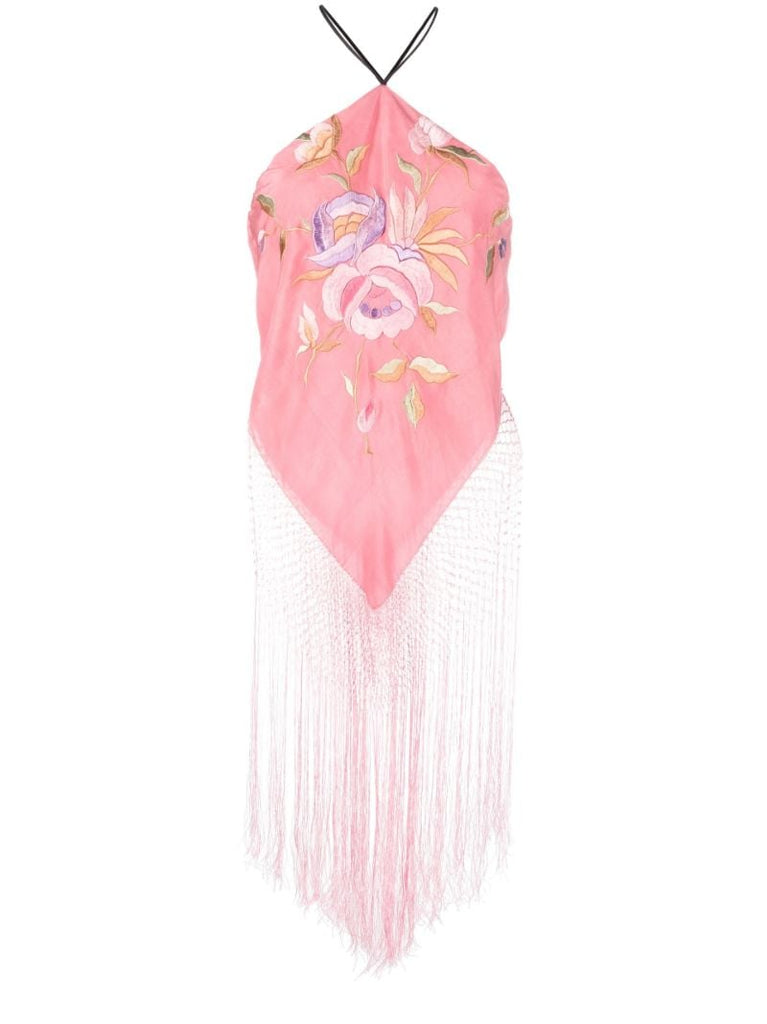 Pink Piano Fringed Halterneck Top
