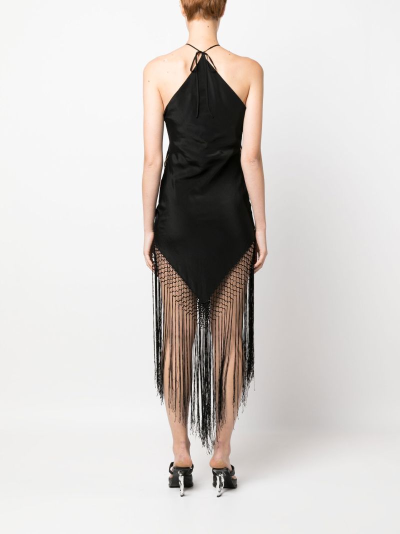 Black Piano Shawl Halterneck Dress
