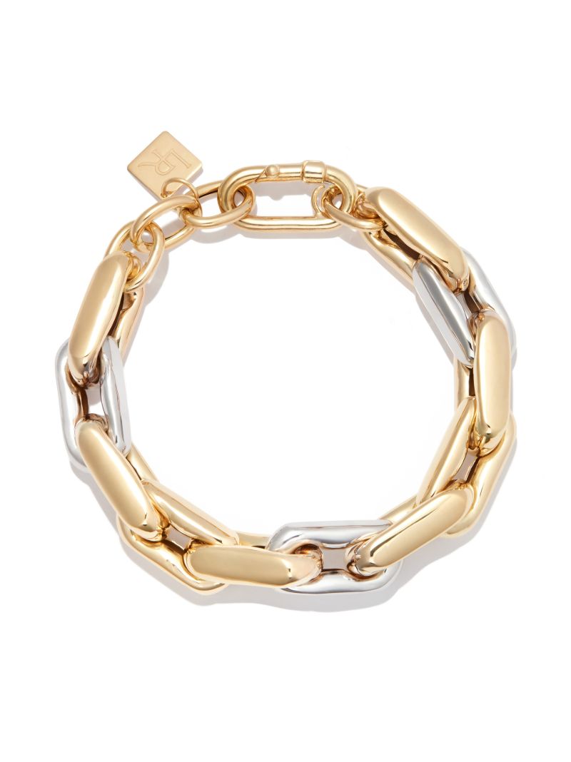 14k Yellow and White Gold Medium Chain Bracelet