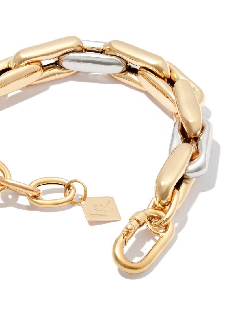 14k Yellow and White Gold Medium Chain Bracelet