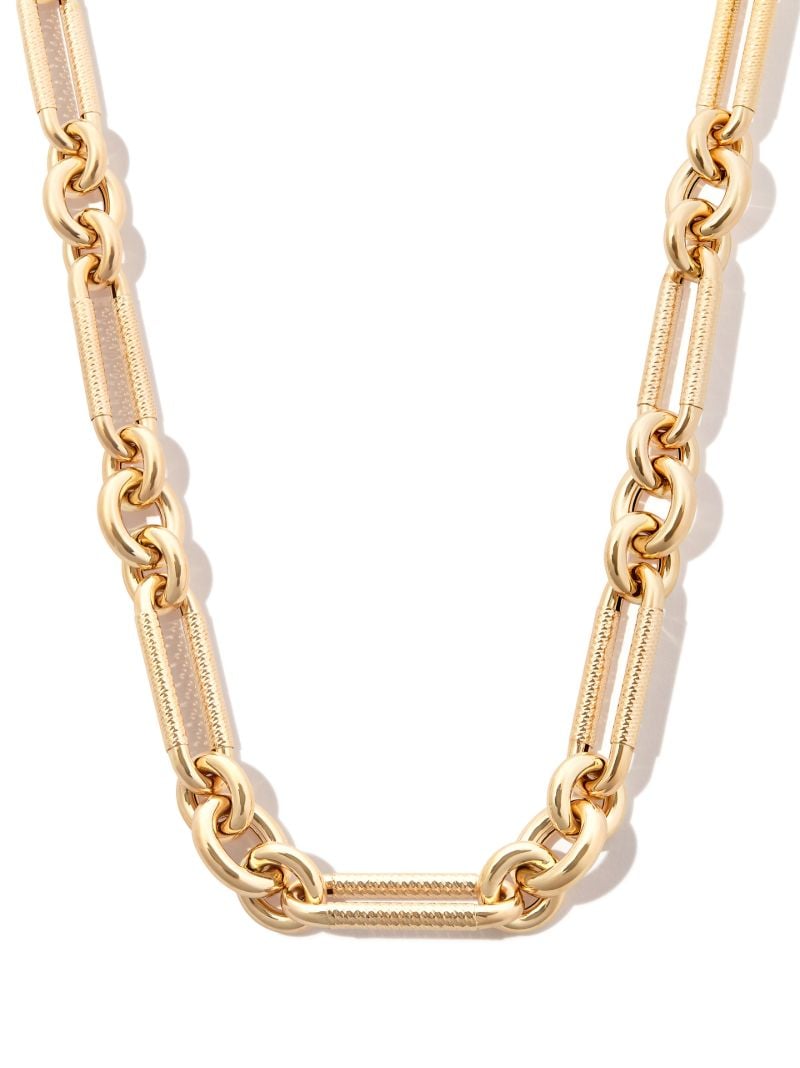 14k Yellow Gold Diamond Encrusted Chain Necklace