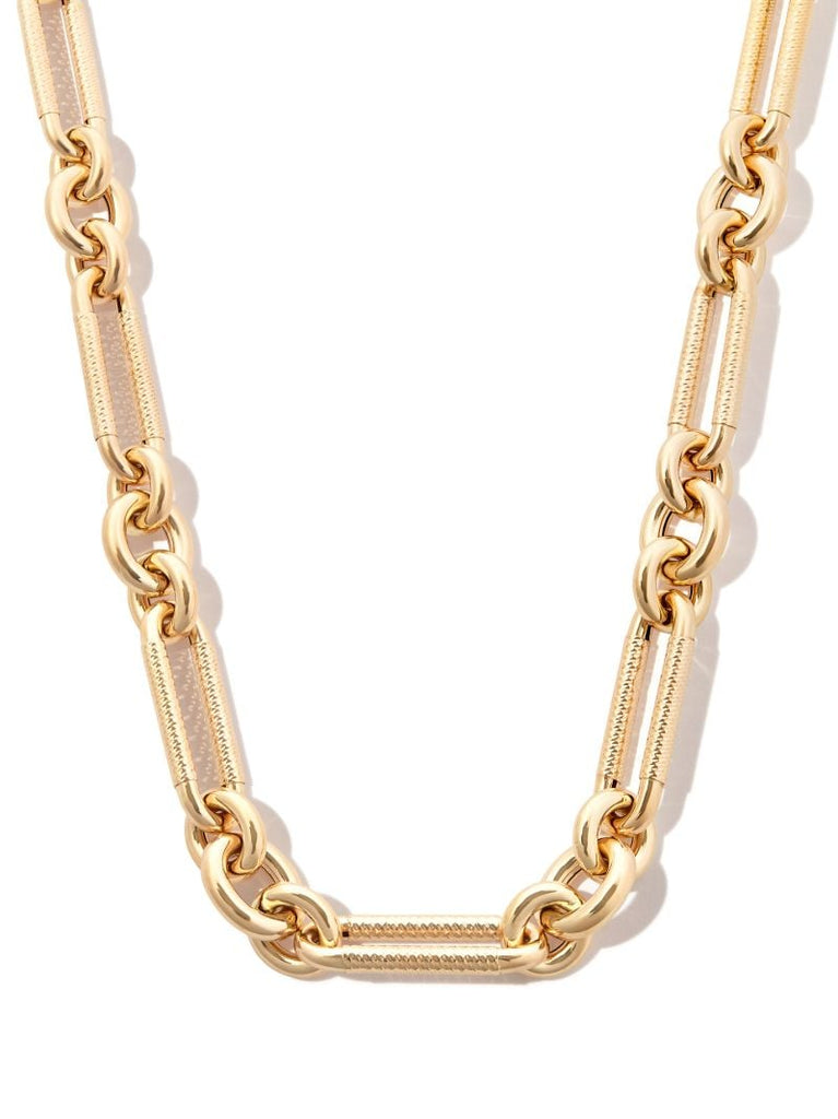 14k Yellow Gold Diamond Encrusted Chain Necklace