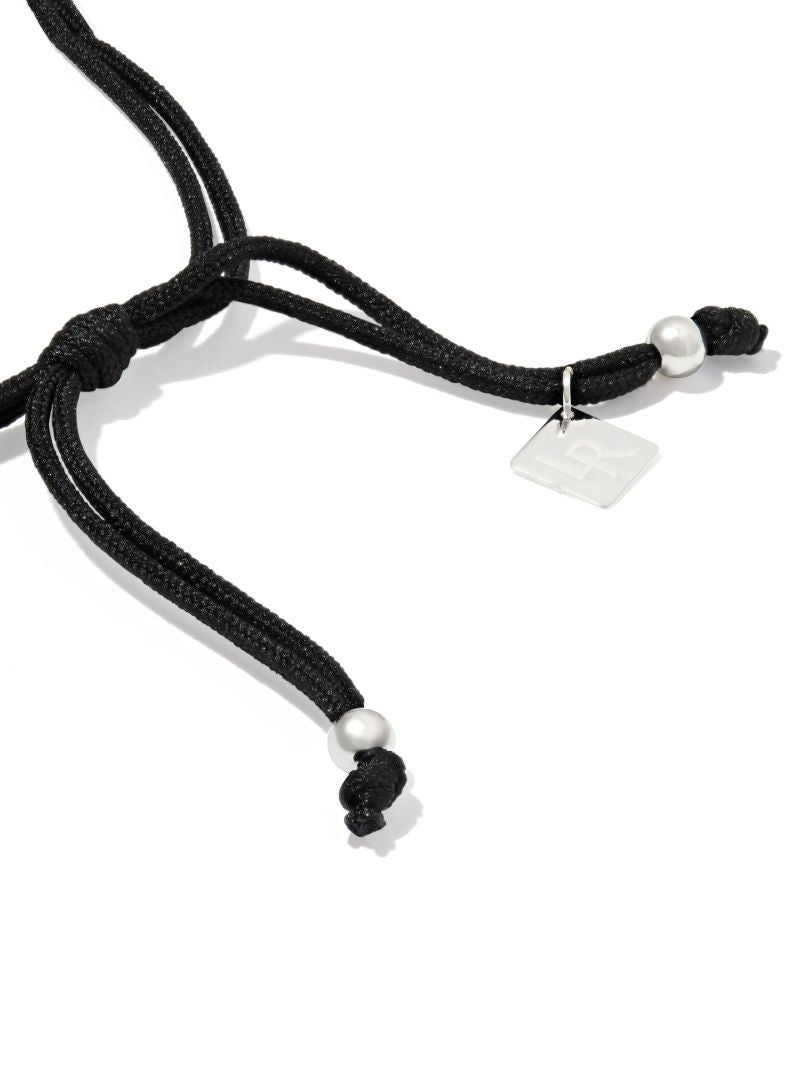 Sterling Silver Diamond Drawstring Necklace