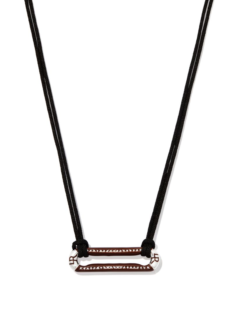 Sterling Silver Diamond Drawstring Necklace