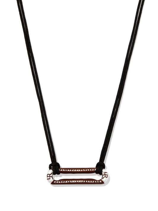 Sterling Silver Diamond Drawstring Necklace