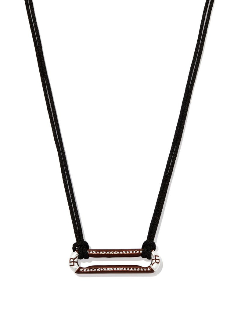 Sterling Silver Diamond Drawstring Necklace