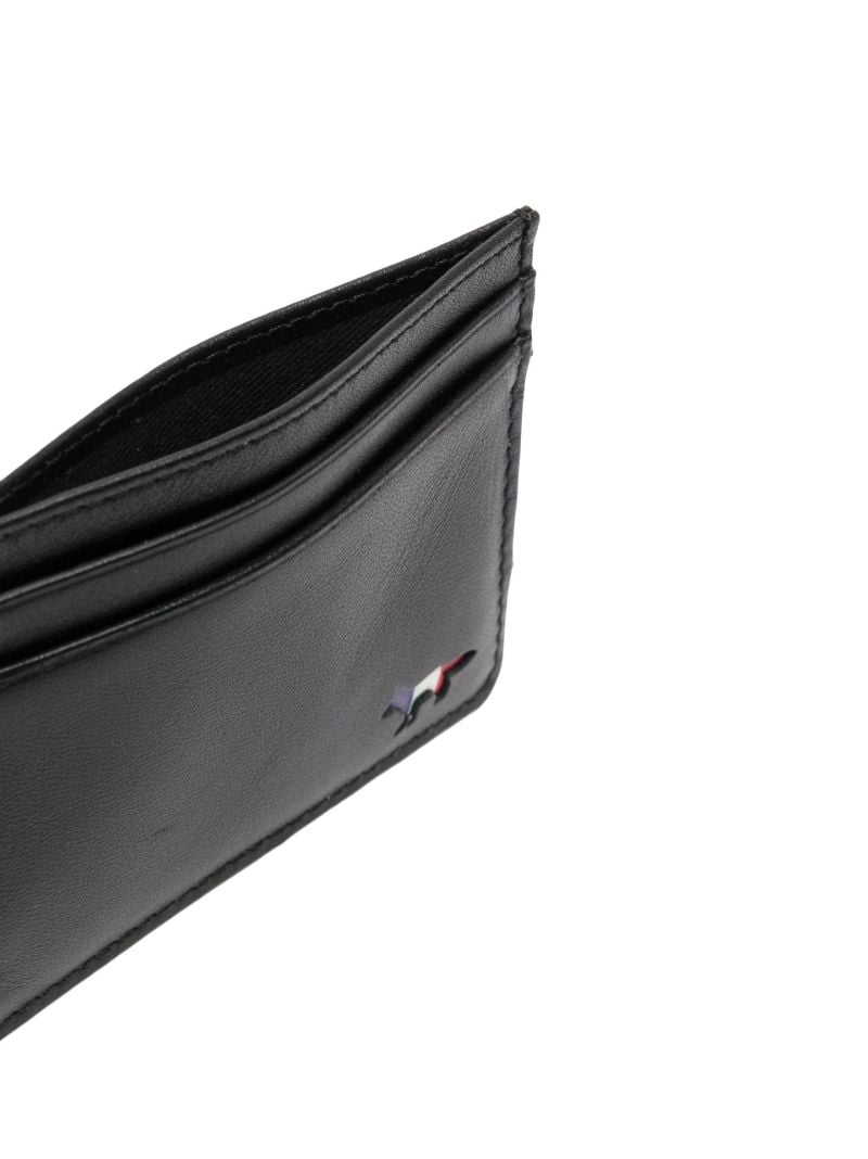 Black Fox Motif Leather Cardholder