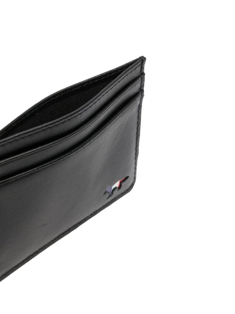 Black Fox Motif Leather Cardholder