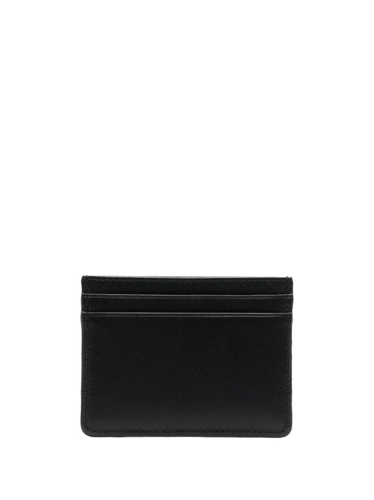 Black Fox Motif Leather Cardholder