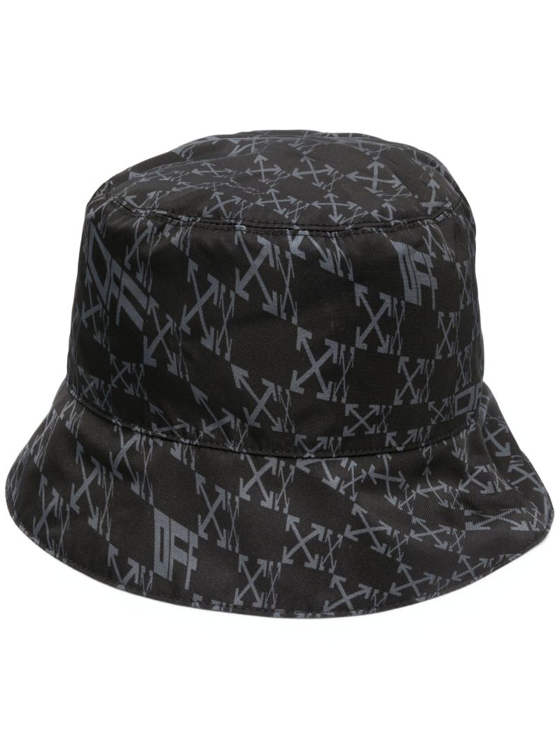 Black Arrows Print Bucket Hat