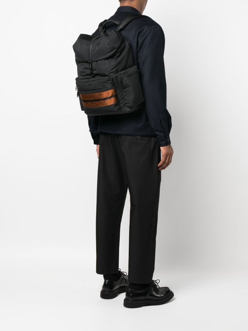Black Striped Backpack