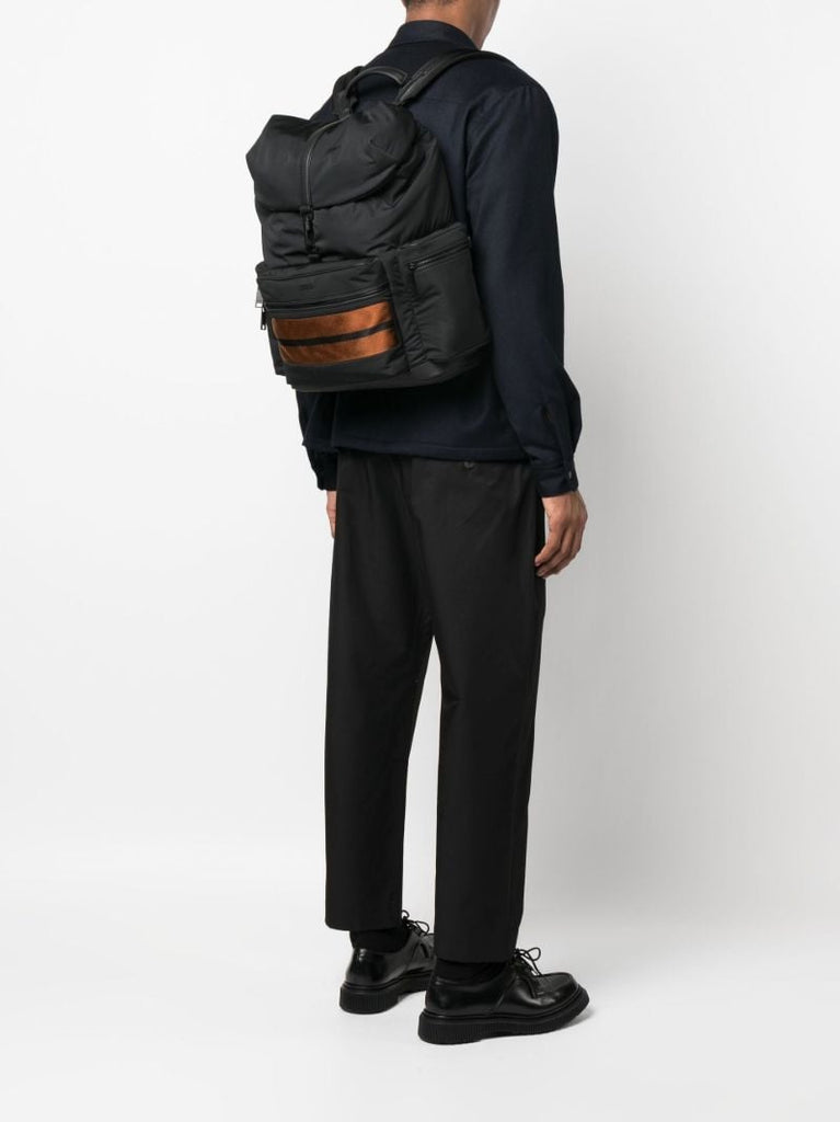 Black Striped Backpack