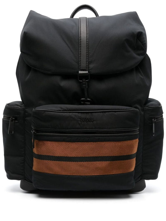 Black Striped Backpack