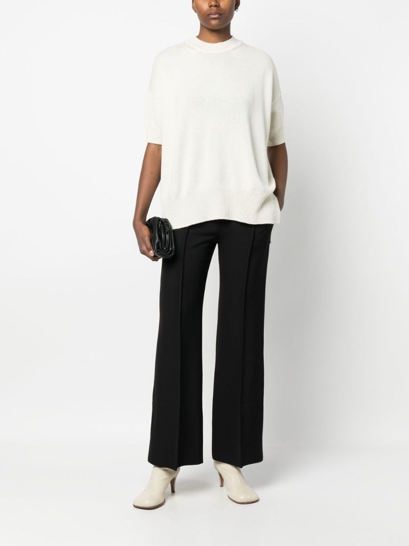 Black Cropped Tailored Trousers