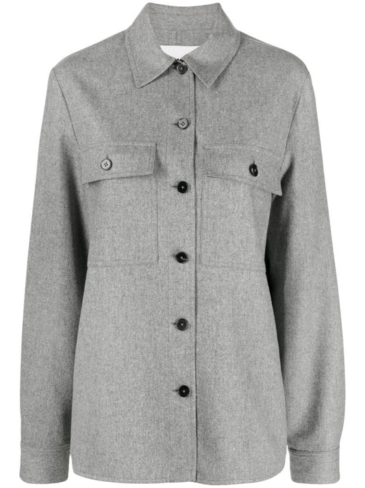 Grey Long-sleeved Wool Shirt