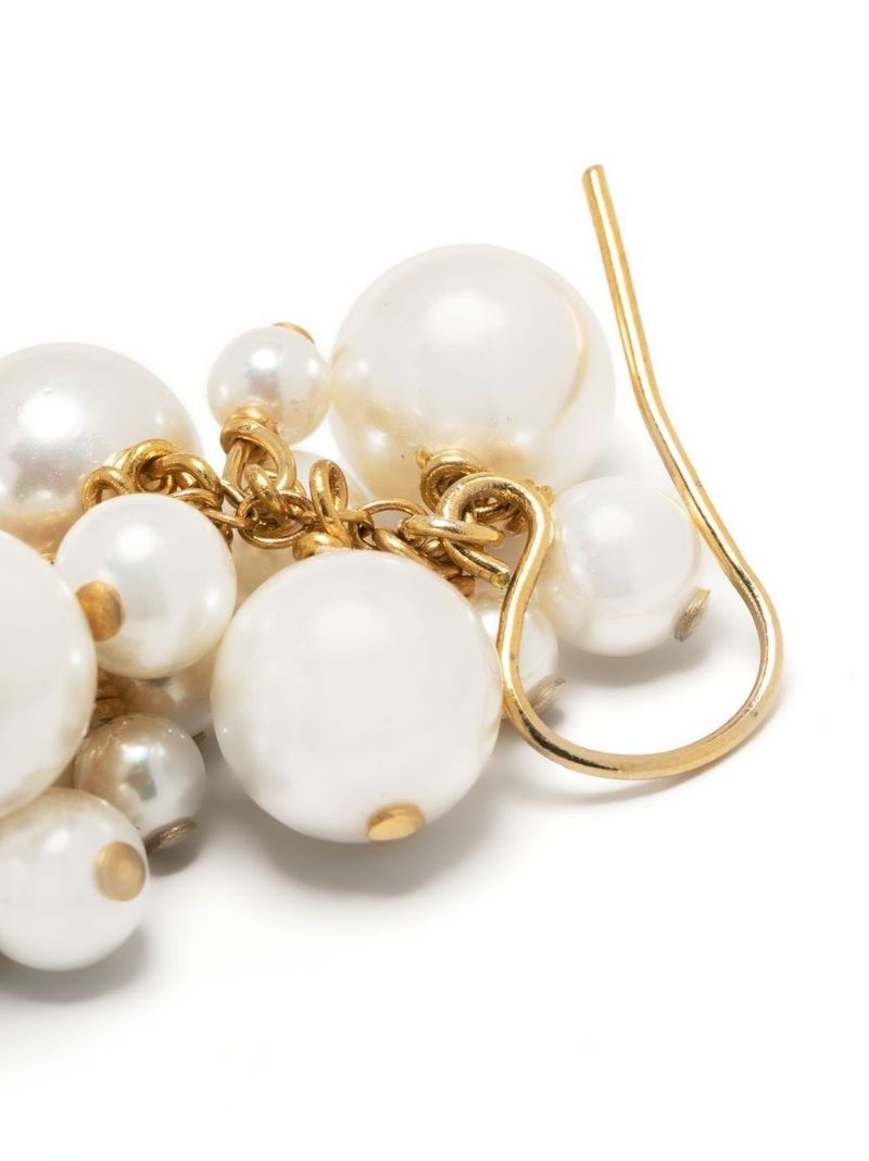 Gold-tone Blossom Pearl Drop Earrings