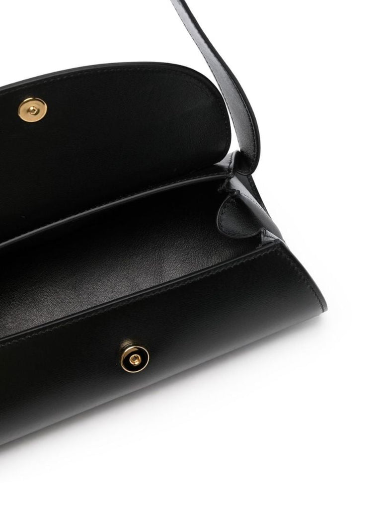 Black Cannolo Mini Leather Shoulder Bag