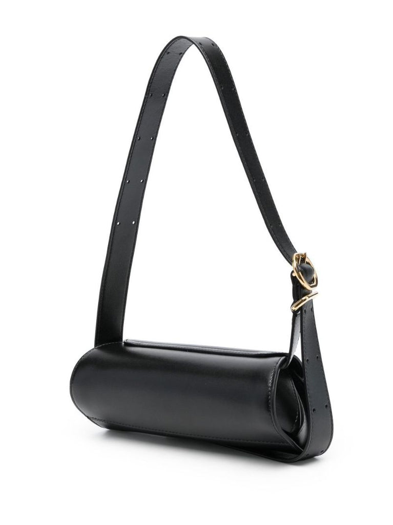 Black Cannolo Mini Leather Shoulder Bag