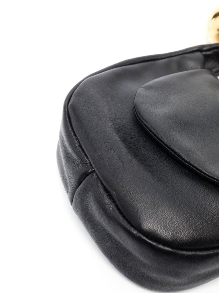 Black Sphere Small Leather Clutch Bag