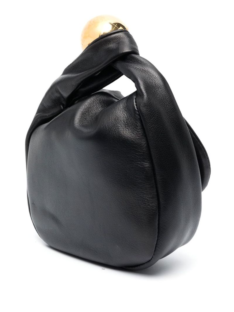 Black Sphere Small Leather Clutch Bag