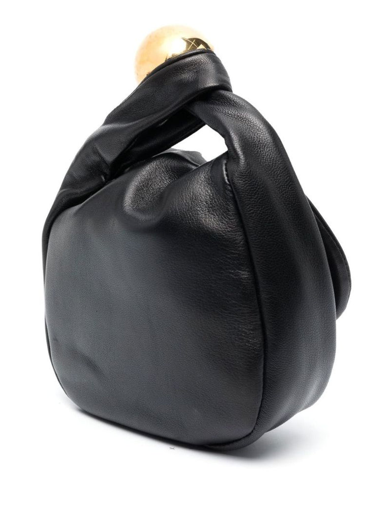 Black Sphere Small Leather Clutch Bag