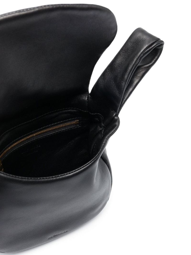 Black Sphere Small Leather Clutch Bag