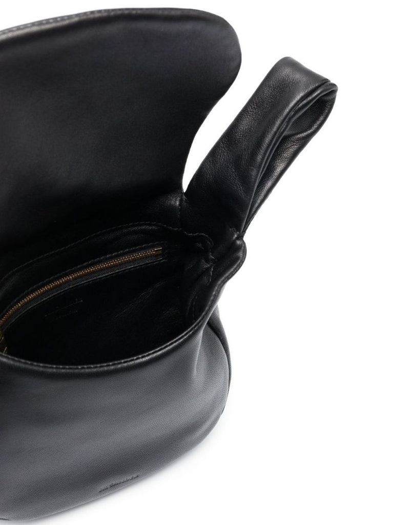 Black Sphere Small Leather Clutch Bag