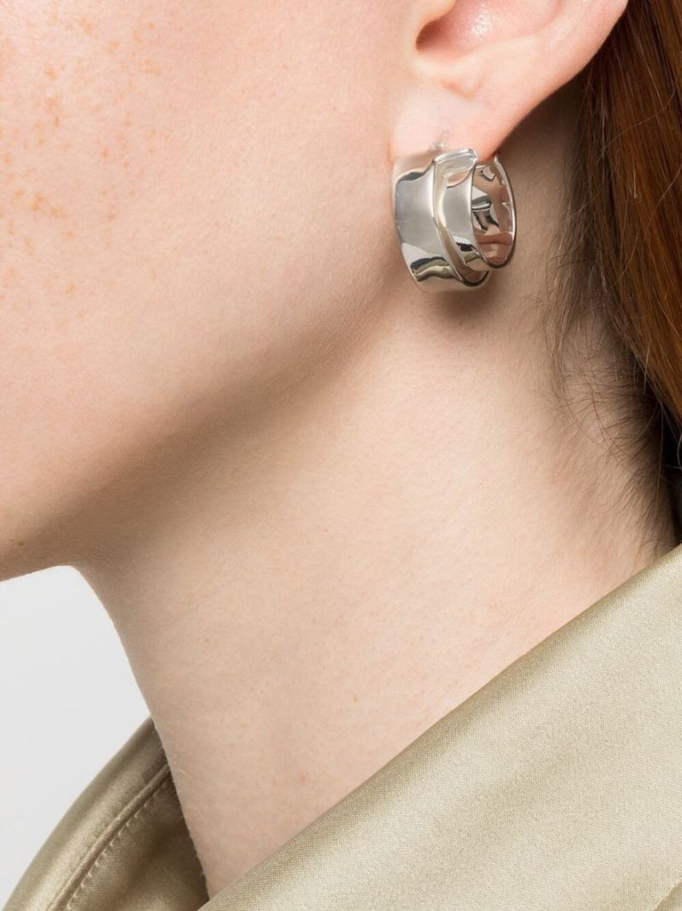Silver-tone Double Layer Hoop Earrings