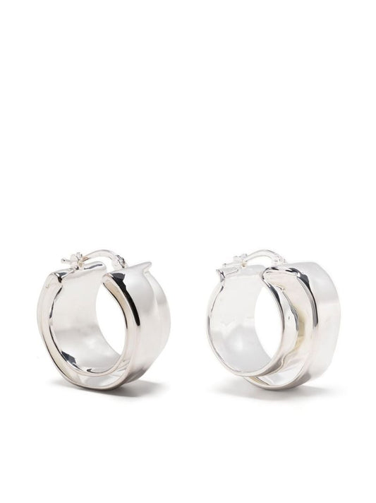Silver-tone Double Layer Hoop Earrings