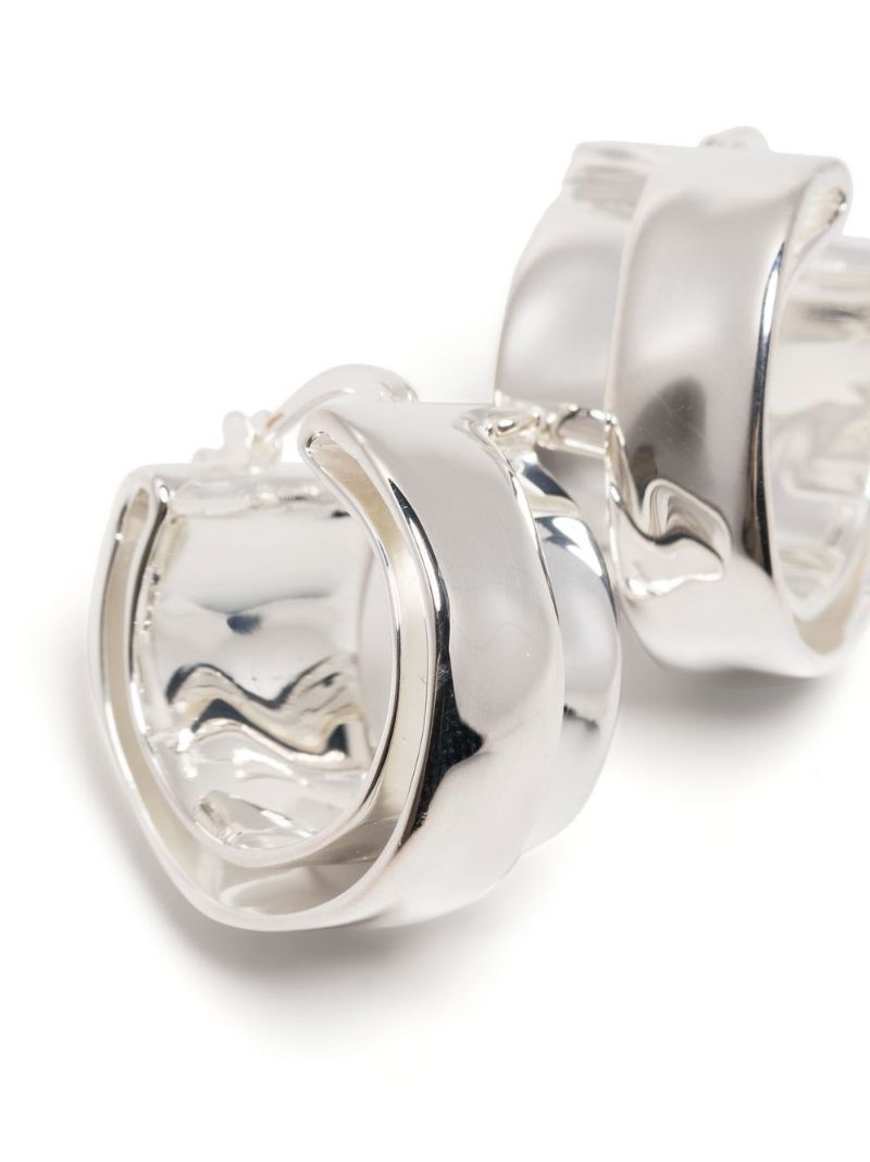 Silver-tone Double Layer Hoop Earrings