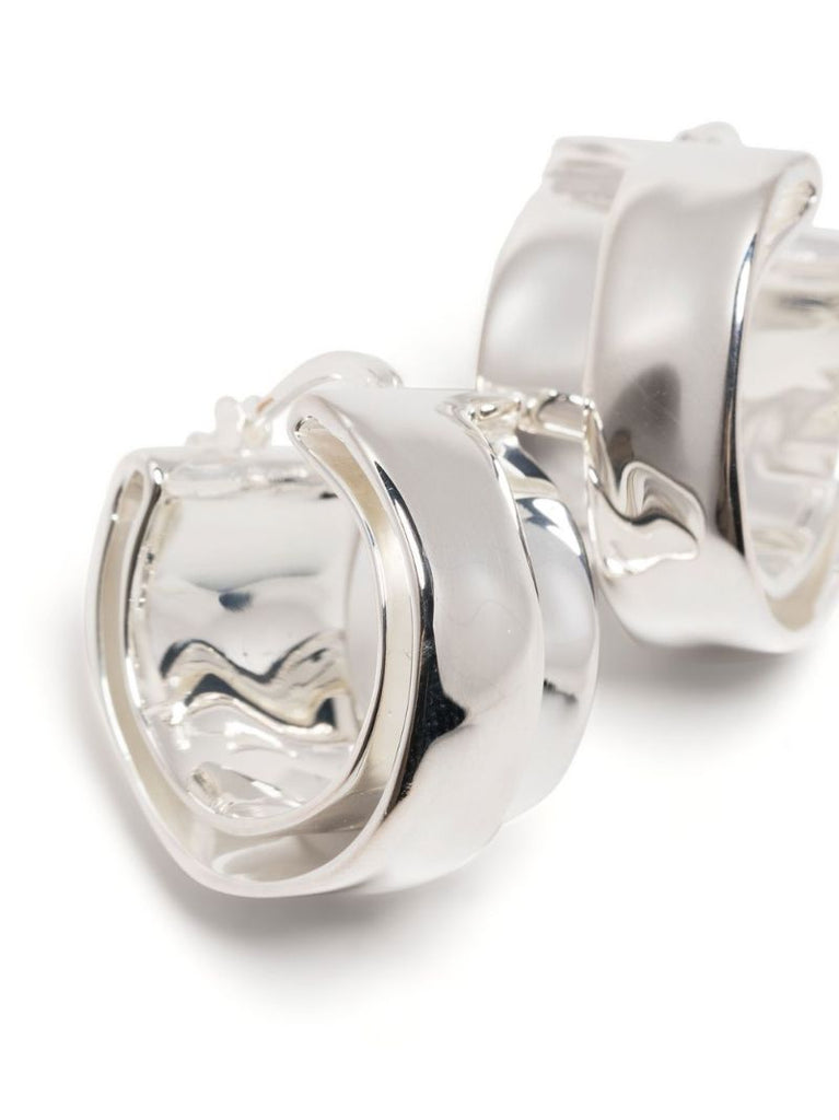 Silver-tone Double Layer Hoop Earrings