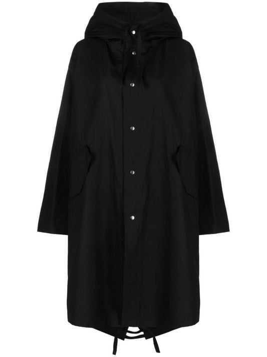 Black Logo Parka Coat
