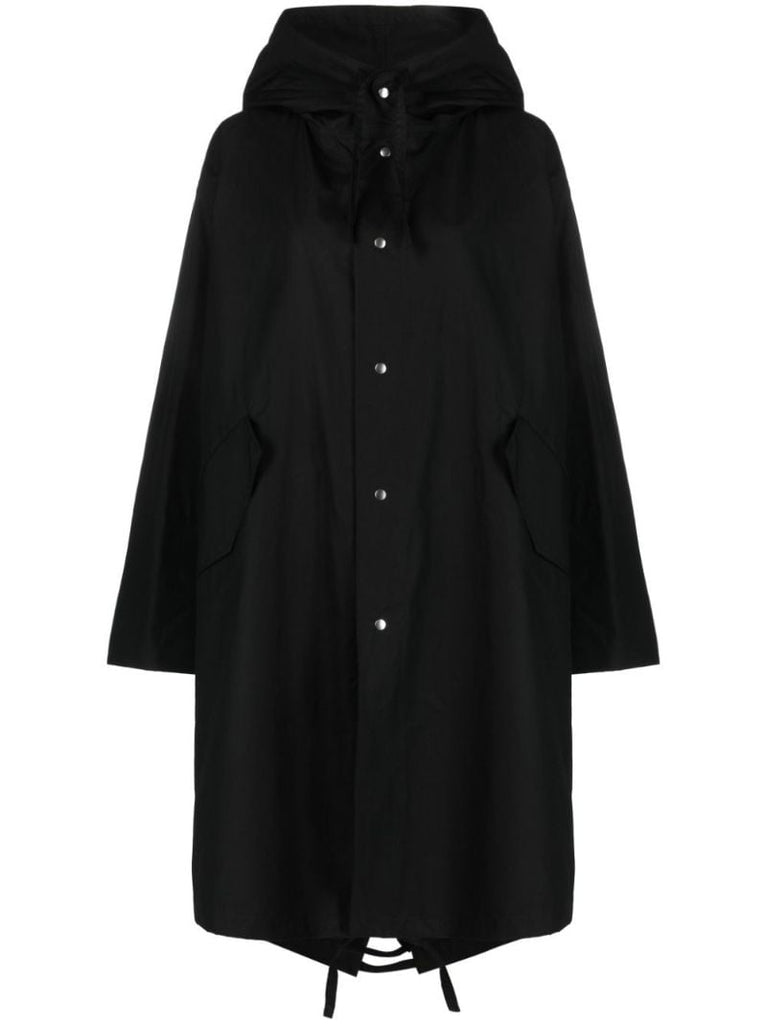 Black Logo Parka Coat