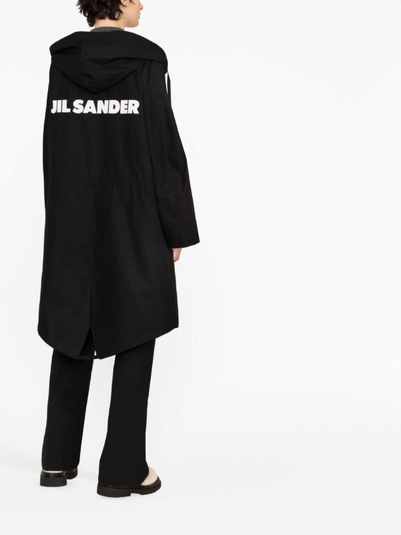 Black Logo Parka Coat