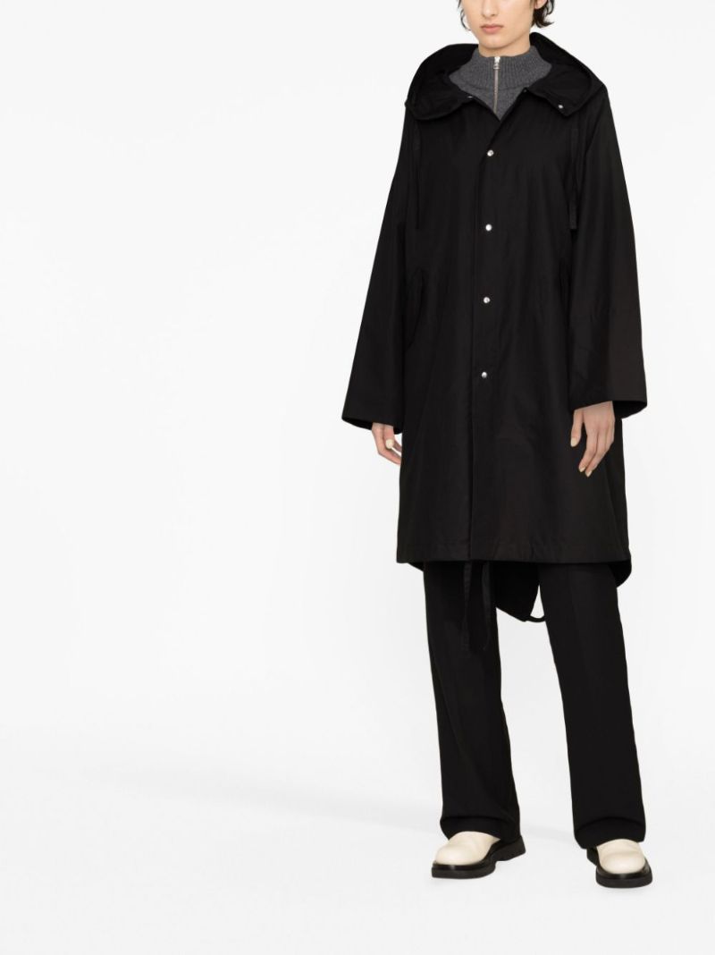 Black Logo Parka Coat