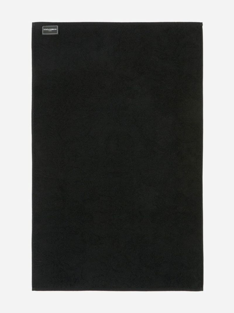 Black Logo Jacquard Bath Mat