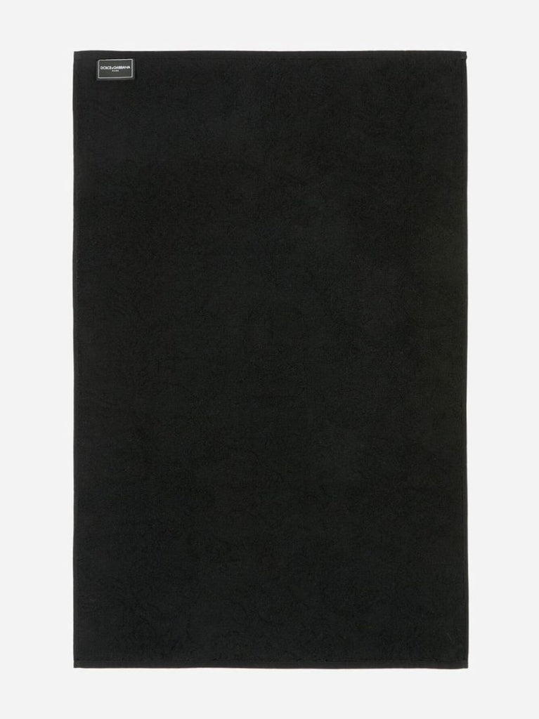 Black Logo Jacquard Bath Mat