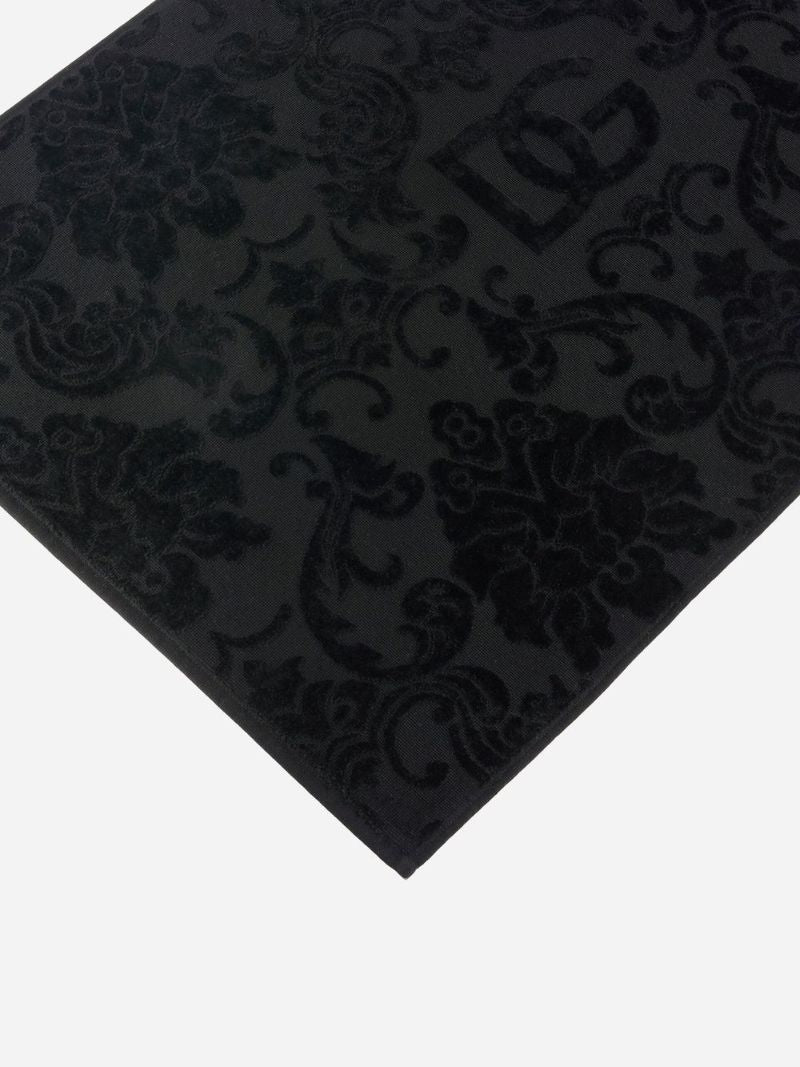 Black Logo Jacquard Bath Mat