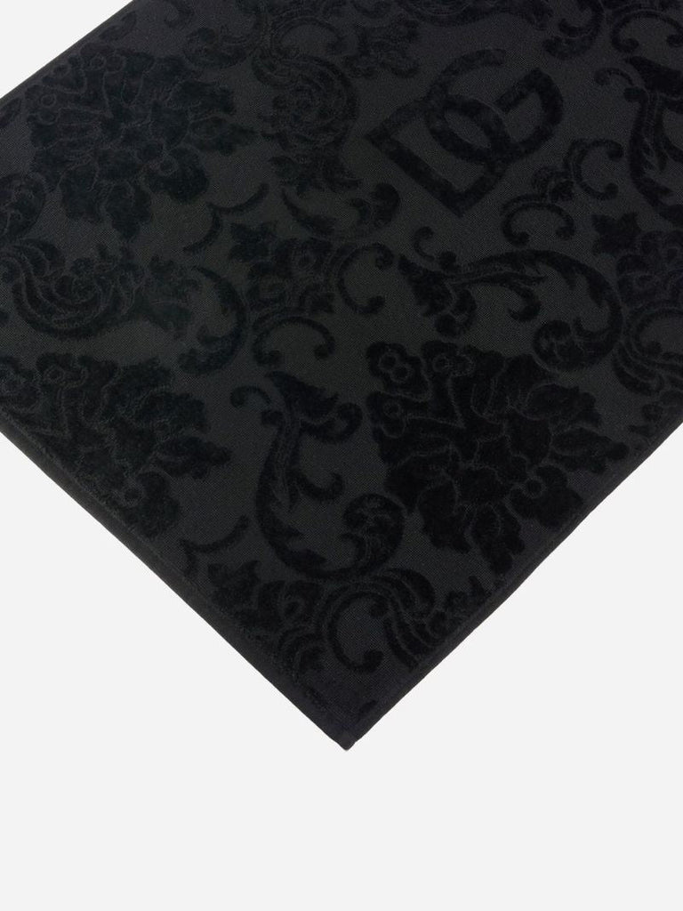 Black Logo Jacquard Bath Mat