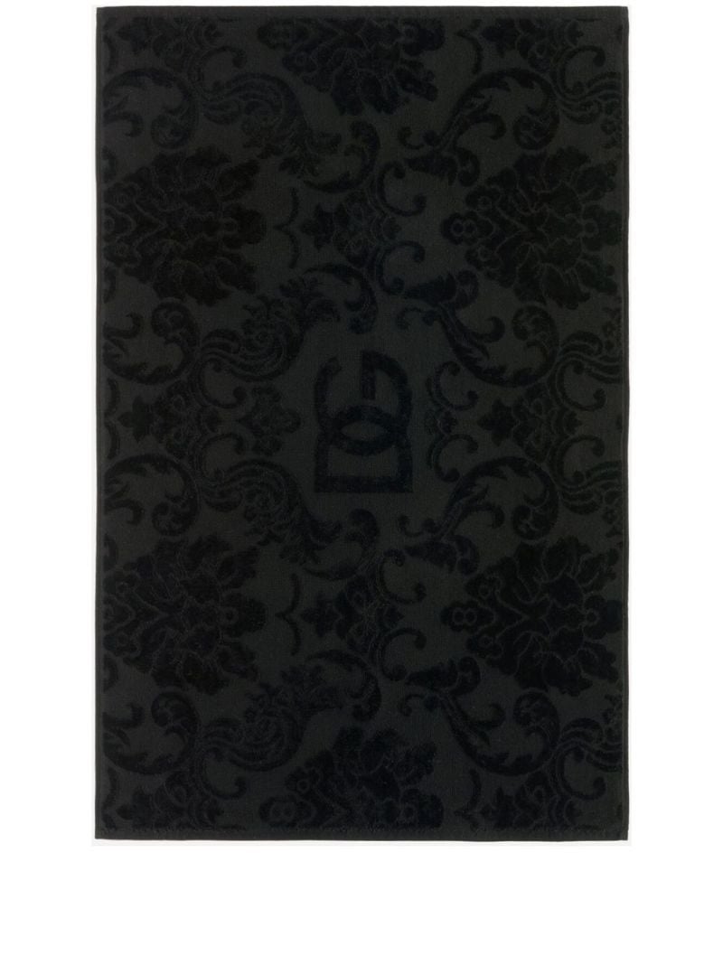Black Logo Jacquard Bath Mat