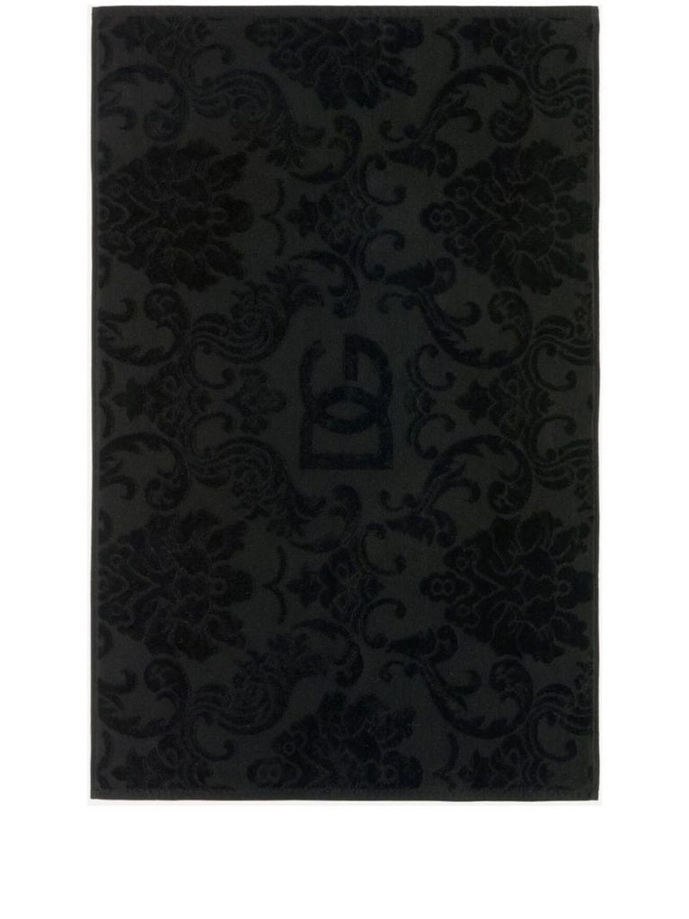 Black Logo Jacquard Bath Mat
