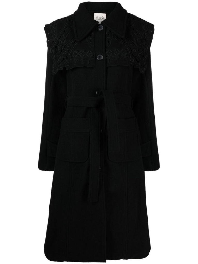 Black Anita Belted Coat