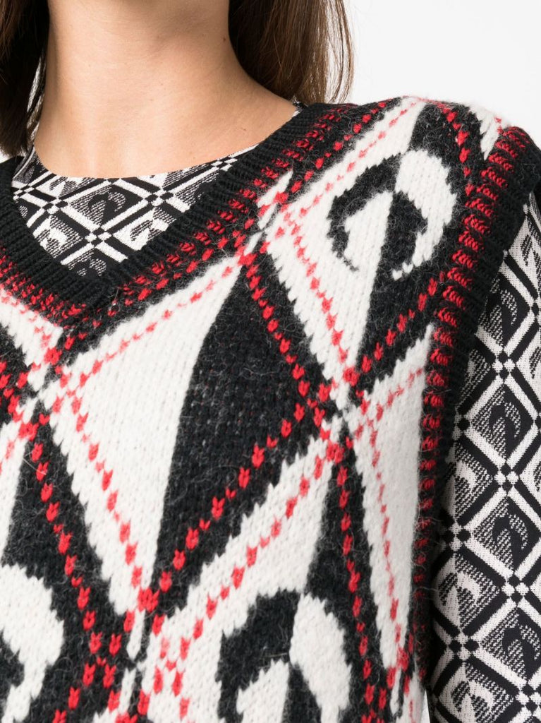 Black Harlequeen Wool Sweater Vest