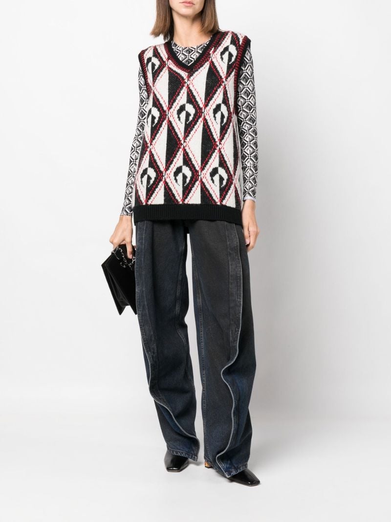 Black Harlequeen Wool Sweater Vest