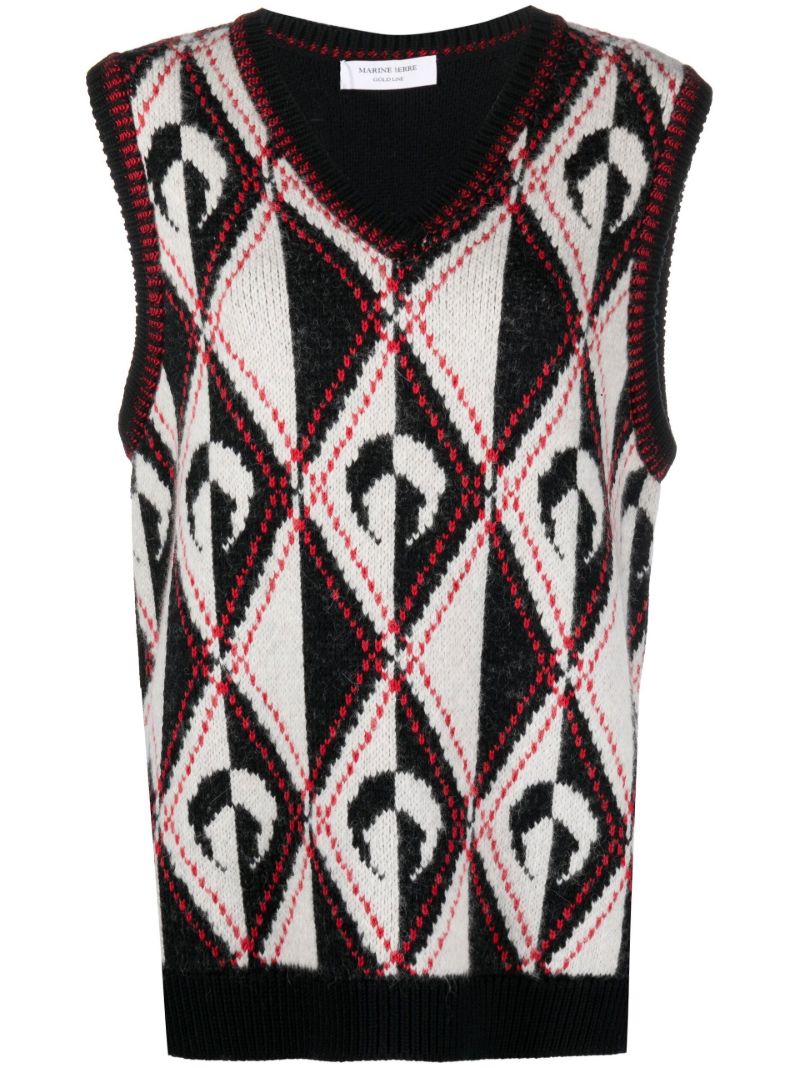 Black Harlequeen Wool Sweater Vest