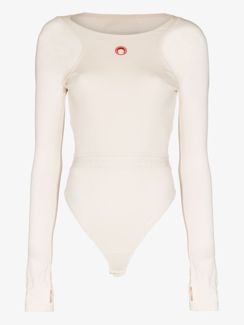 Neutral Logo Ribbed Organic Cotton Bodysuit