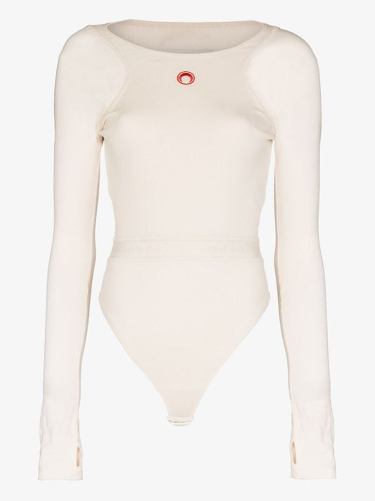 Neutral Logo Ribbed Organic Cotton Bodysuit